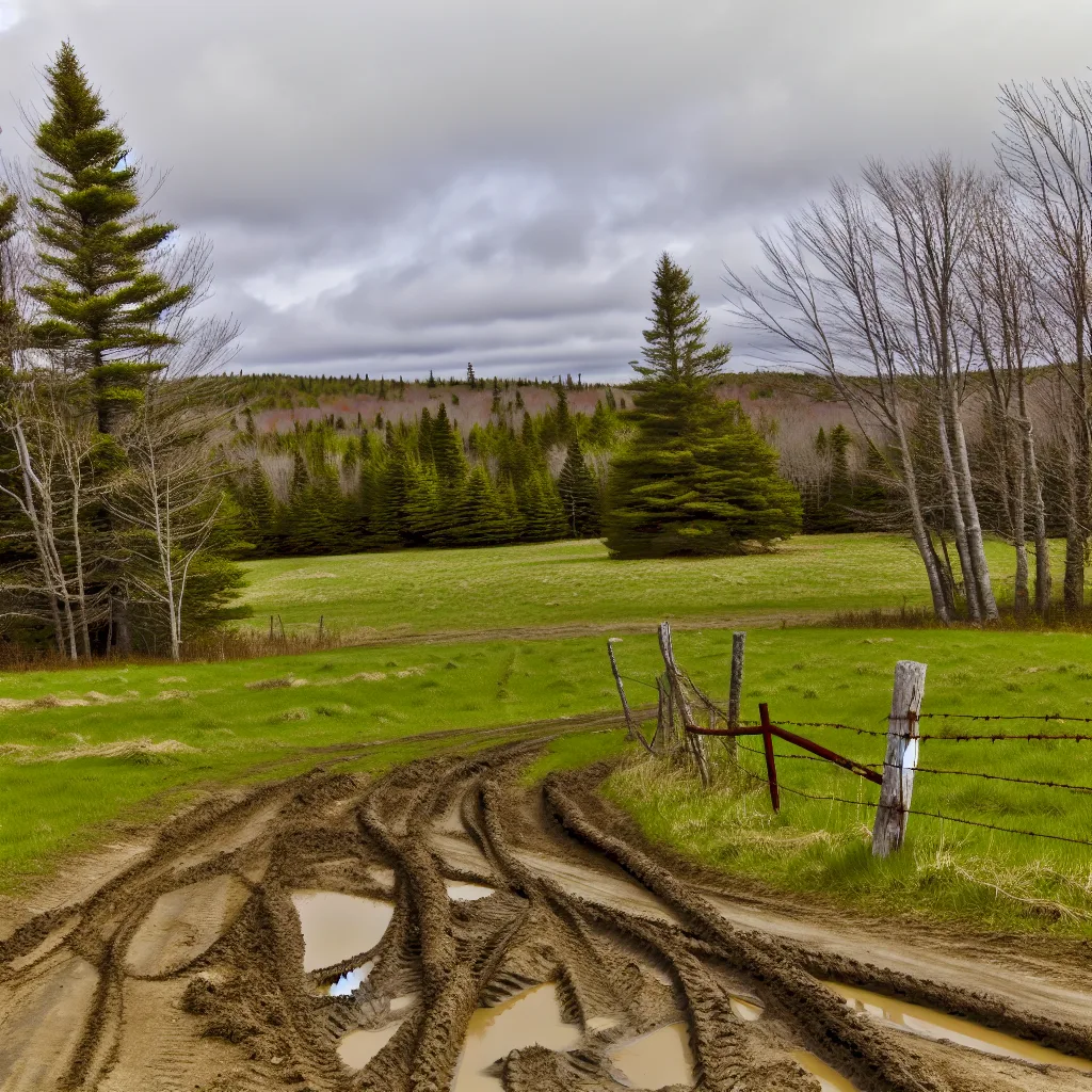 Rural acreage with open grassland in Maine