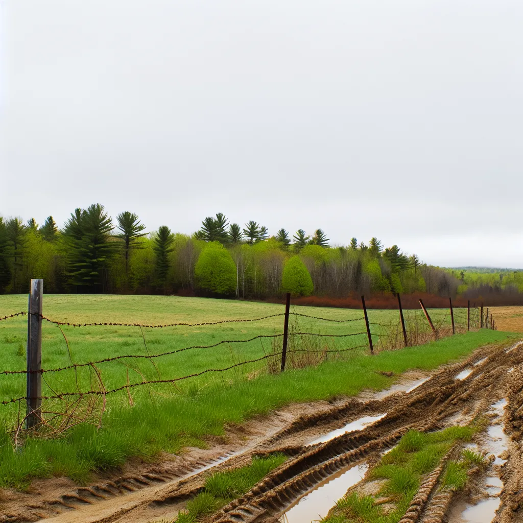 Rural acreage with open grassland in New Hampshire